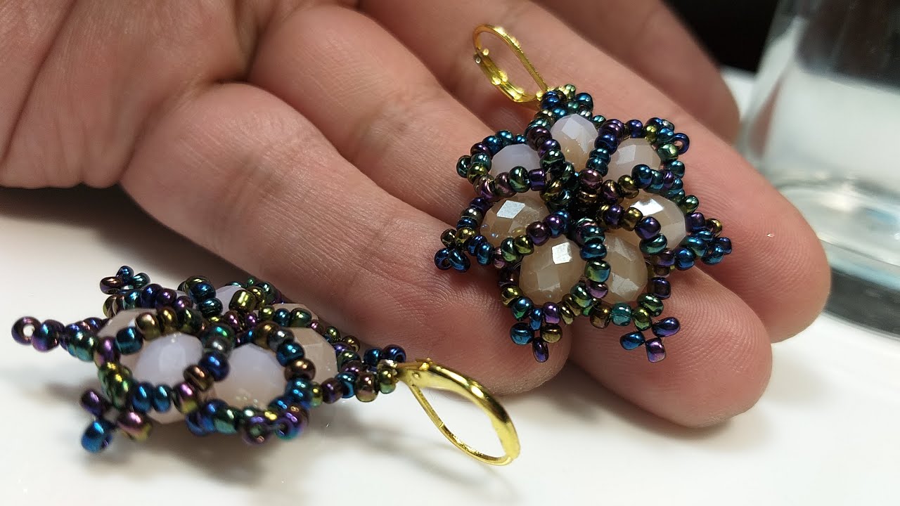 Bellos Aros de Cristal y Mostacillas...Clase #338!!!