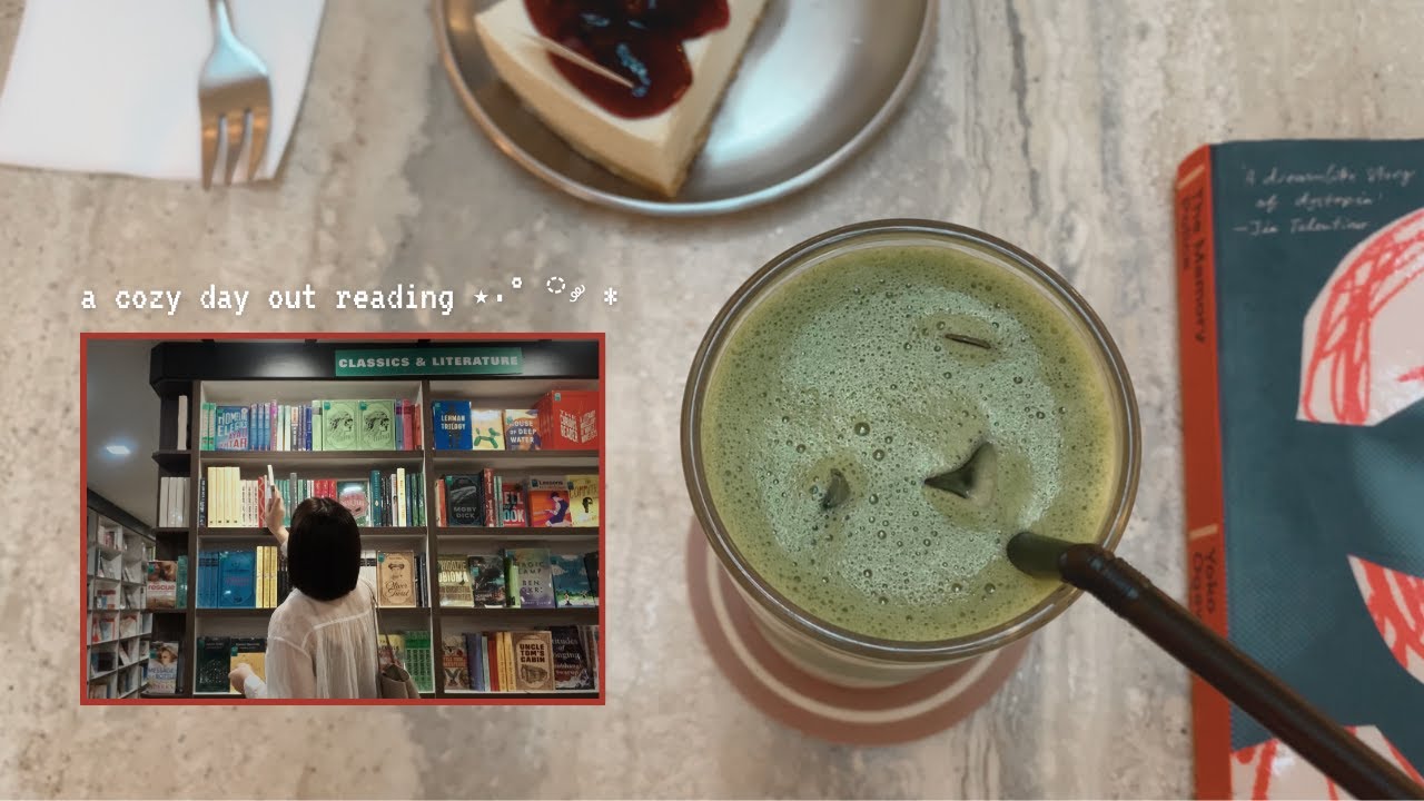 taking the day off to read in a bookstore cafe