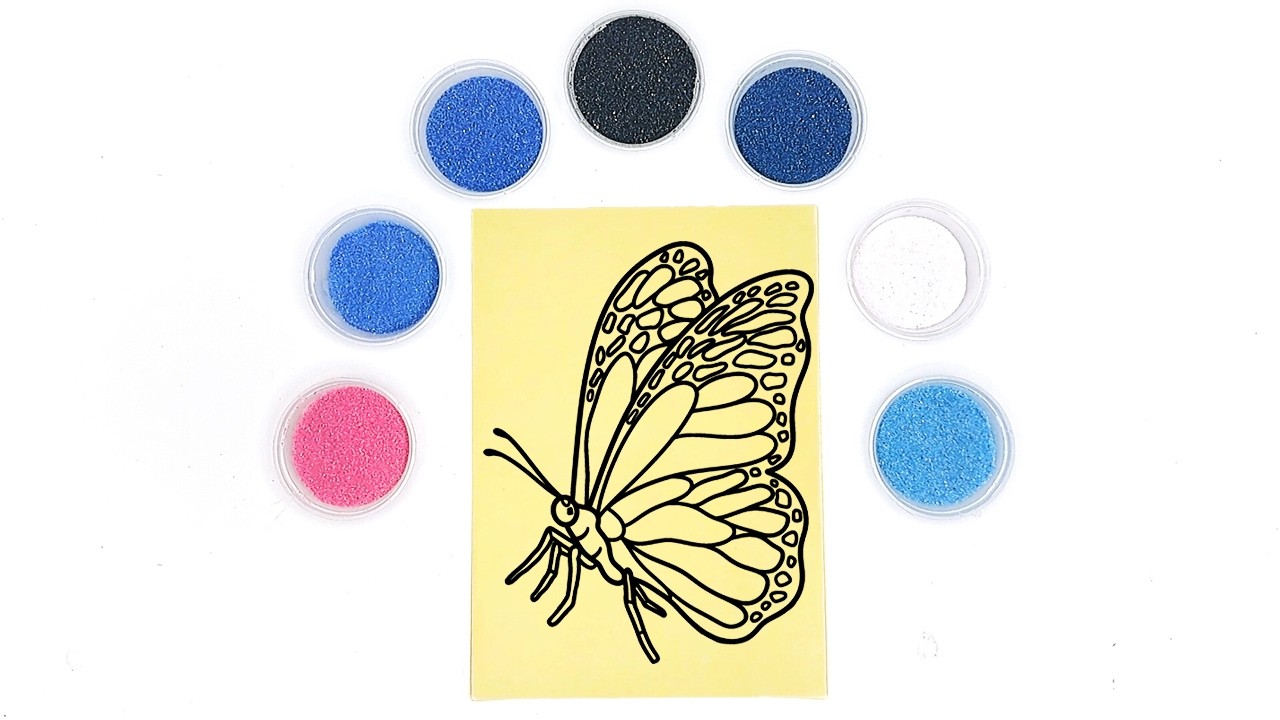 Pretty Butterfly Sand Coloring | Easy & Fun Insect Art for Kids