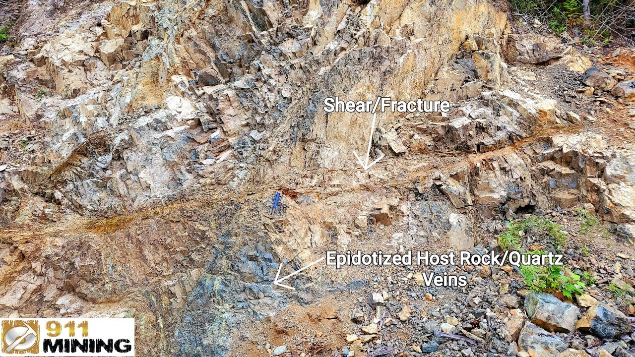 Big Hydrothermally Altered Fracture Filled With Epidotized Rock & Minerals!
