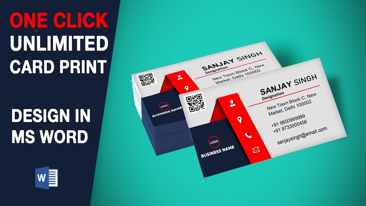 How to design Unlimited visiting card | Business card in ms word copyright free template