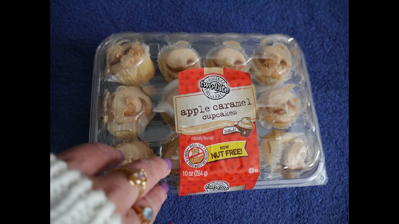 ASMR Eating:Apple Caramel Cupcakes & Apple