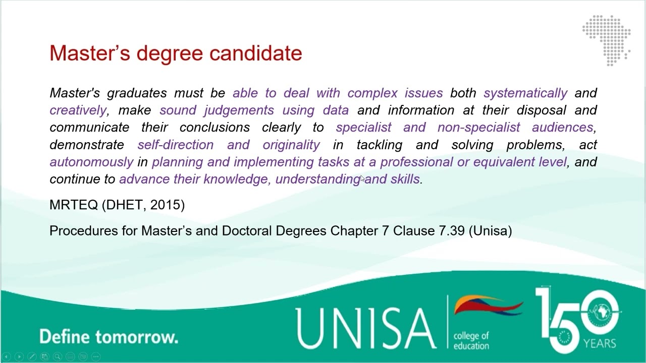 M&D Research Training Workshop - What examiners expect in a dissertation and thesis - Prof Gumbo