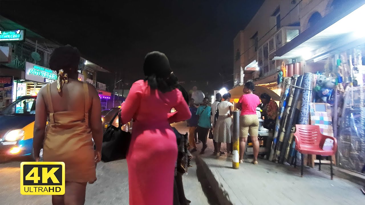 LIFE IN GHANA 2025 &ndash; WALKING THROUGH REAL STREETS OF ACCRA AT NIGHT IN 4K