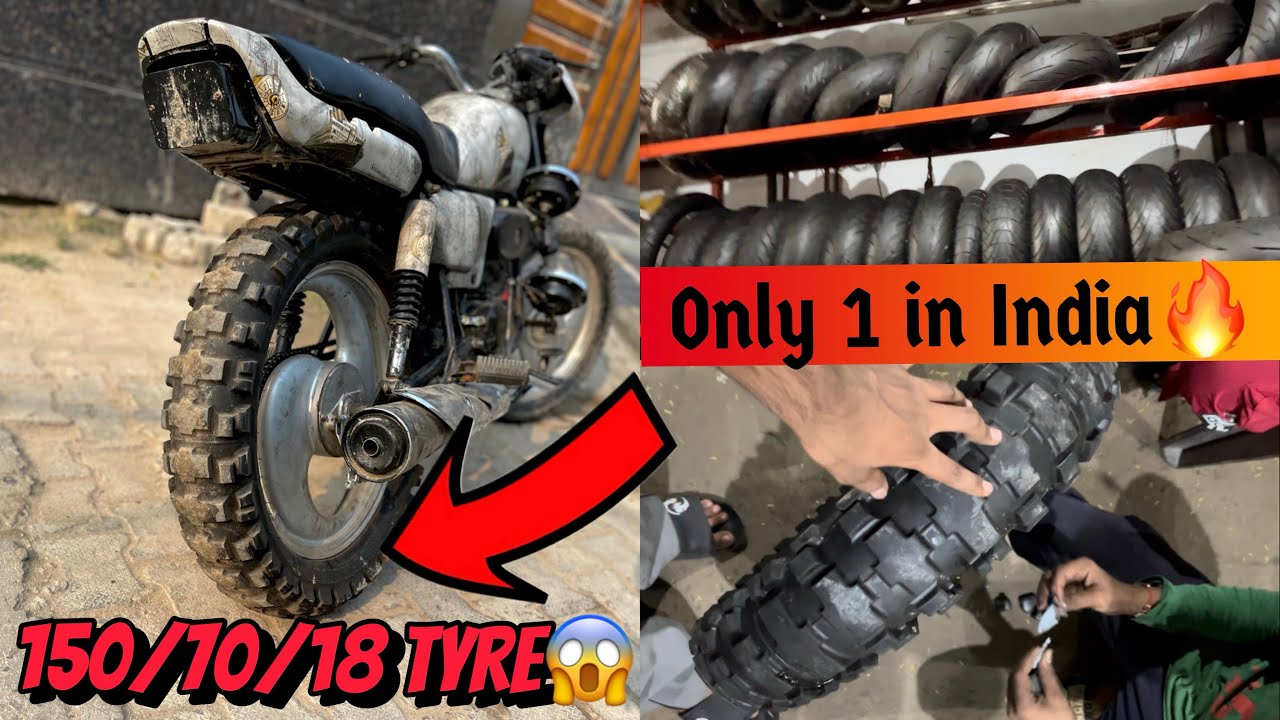 150/70/18 number ka tyre dala va diya splendor ma 😱🔥how to install fat tyre🛞only 1 in India splendor