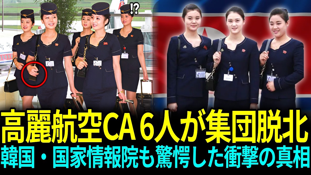 【衝撃】高麗航空の客室乗務員6人が集団脱北… 韓国・国家情報院も震えた驚きの脱출ルートとは？     ㅣ脱北感動ストーリー