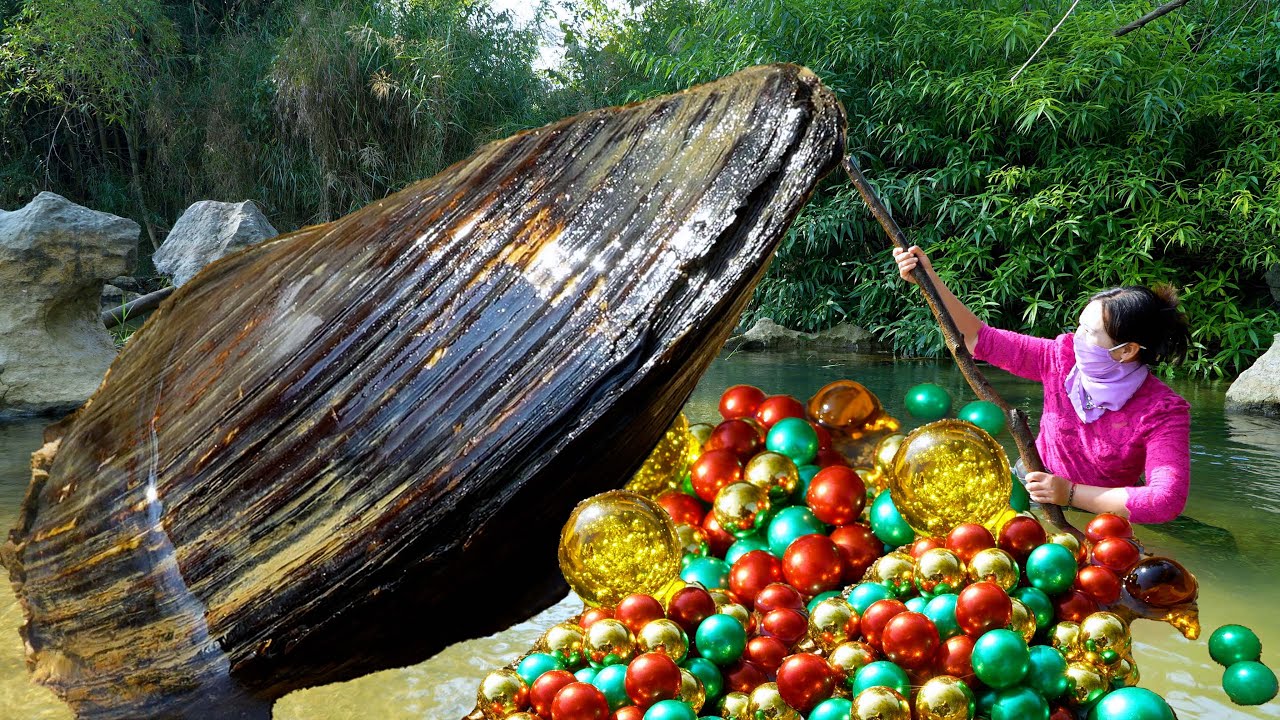 😱🎁Pry open the giant clam, filled with sparkling colored pearls, so beautiful that it's mesmerizing