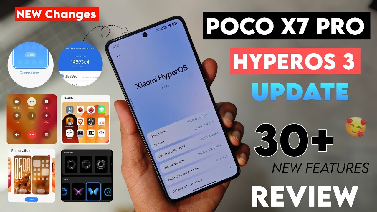 Poco X7 Pro Hyperos 3 Update Review | 30+ New Changes New Dailer, Lockscreen, Icons, Animation More