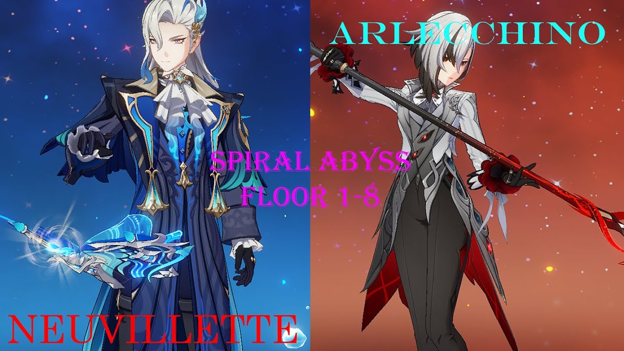 Spiral Abyss Speedrun Floors 1-8 Only Using Arlecchino and Neuvillette