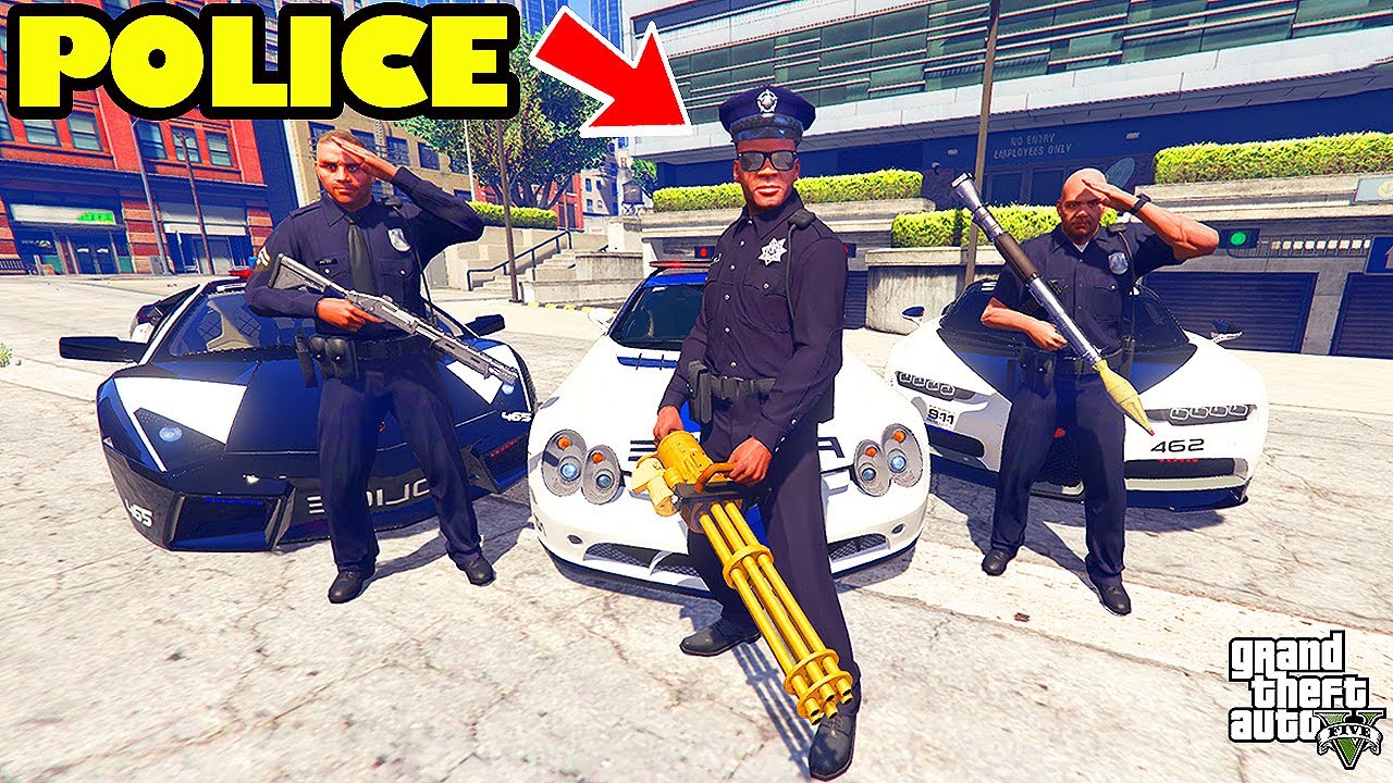 Franklin Become POLICE Officer in GTA 5 | SHINCHAN and CHOP