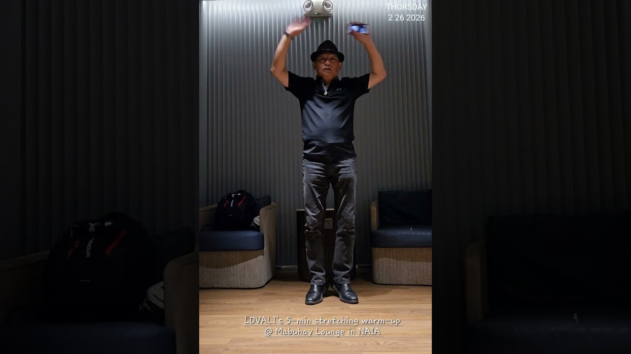 5-min stretching warm-up by LDVALI @ Mabuhay Lounge in NAIA