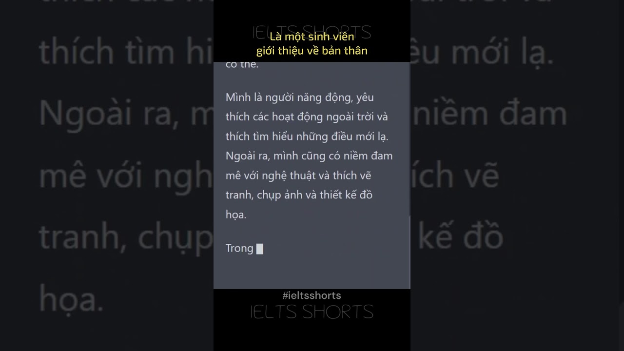 Giới thiệu về bản thân là một sinh viên 
