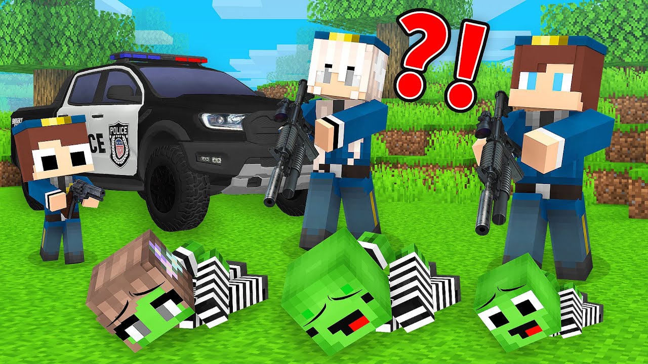 JJ Family Became FBI Agents and Arrested Mikey Family in Minecraft (Maizen)