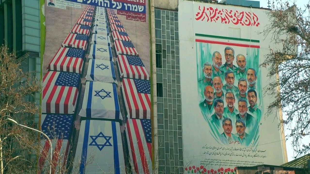 Anti-US billboard on display in Tehran after Trump strike threat | AFP