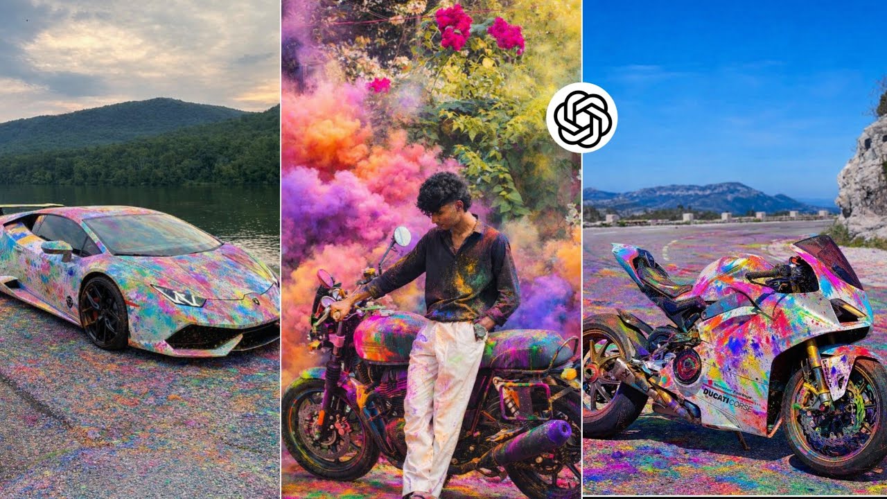 Trending Bike Holi Photo Editing Prompt | Car Holi Ai Photo Editing | Holi Photo Editing Prompt