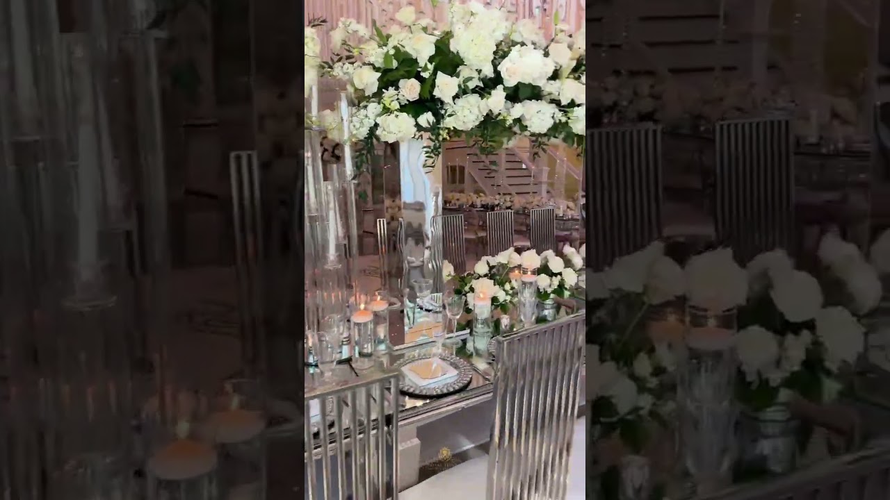 Stunning Silver Wedding With Grand Wedding Centerpieces | Royal Luxury Events