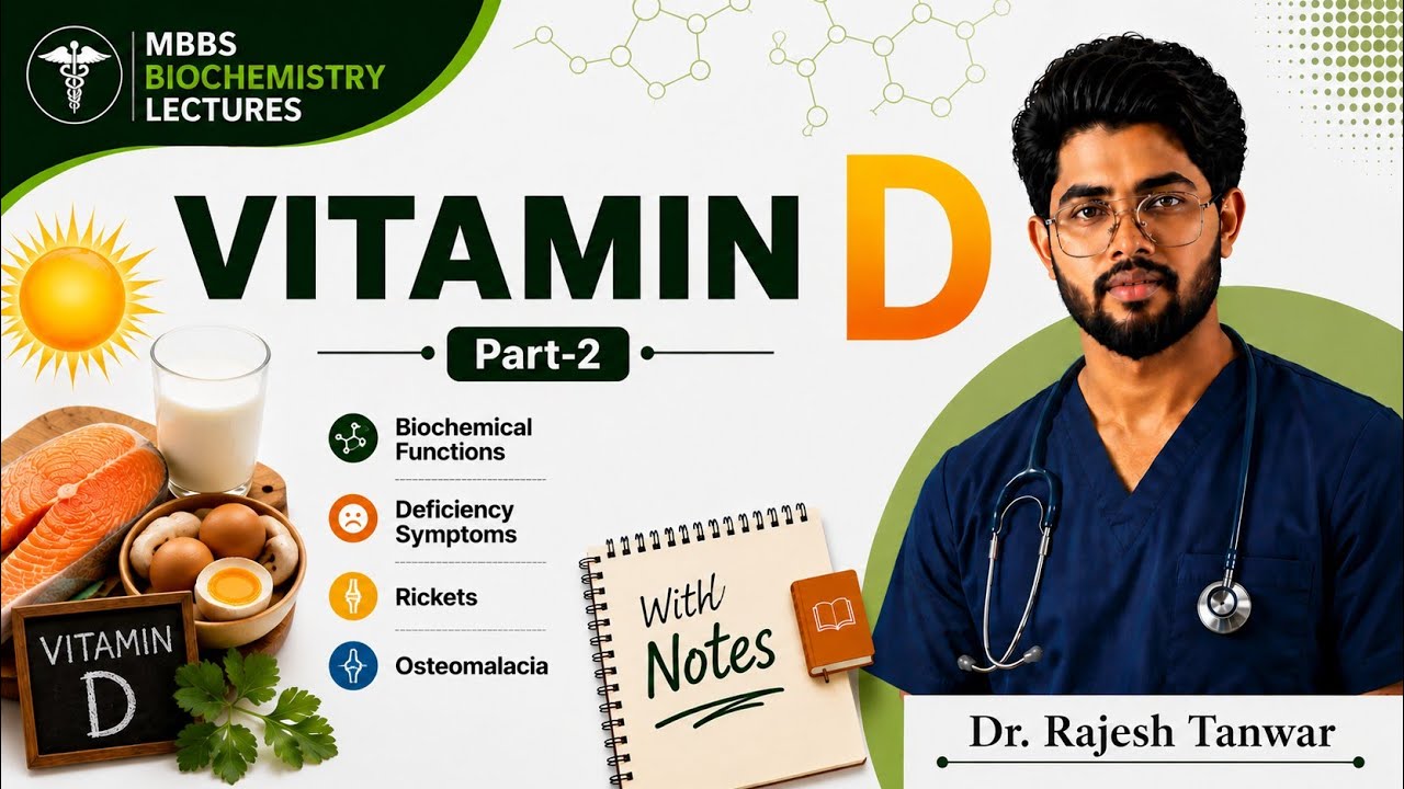 Vitamin D 🦴: Biochemical Functions | Deficiency | Rickets vs Osteomalacia | MBBS | Biochemistry