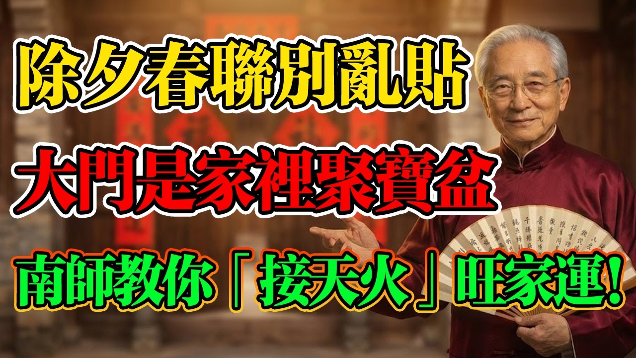南懷瑾：除夕春聯別亂貼！大門是家裏最大的「聚寶盆」，南師教你「接天火」旺財庫，財源滾滾擋不住！#南懷瑾 #貼春聯禁忌 #易經風水 #除夕改運 #國學智慧 #貼春聯 #正能量 #除夕 #風水