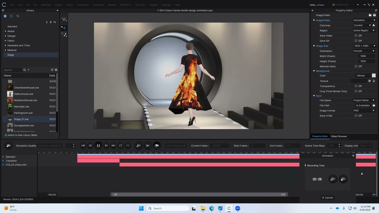 Render Pose and Animation in CLO3D