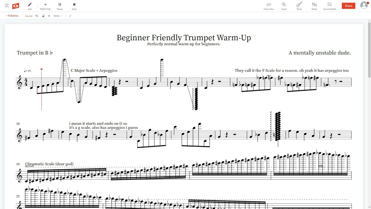 Beginner Friendly Trumpet Warm Up