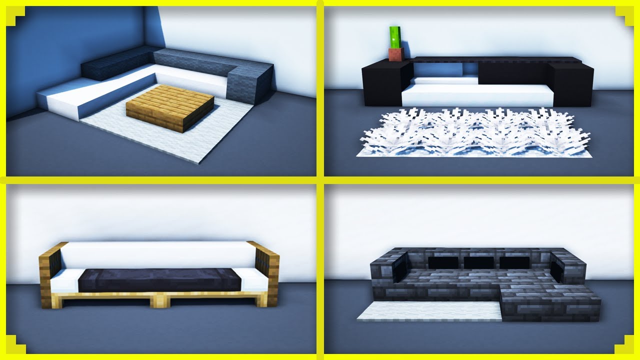 🦊10 MELHORES decorações de SOFÁS no MINECRAFT
