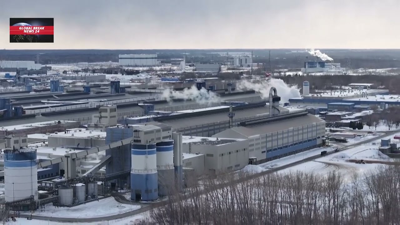 Drone footage of Quebec aluminum smelter as Trump raises tariffs on imports!