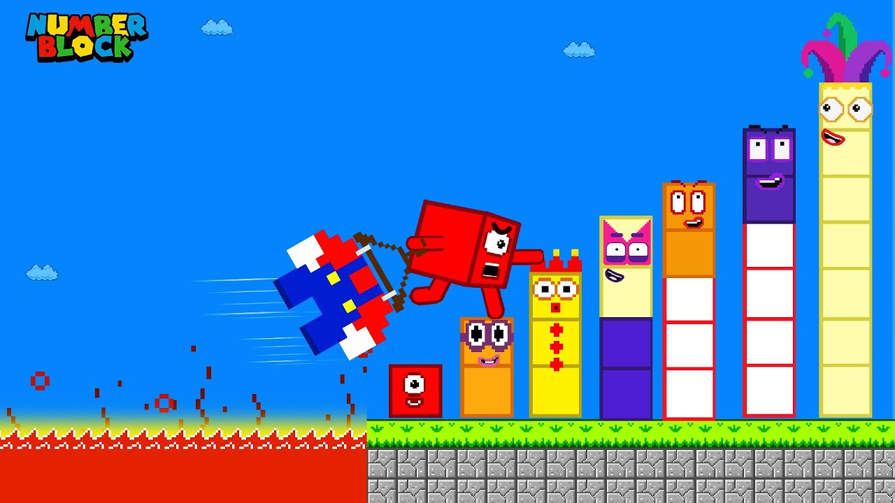 Numberblock 1 Trying to Cross the River but the Floor is Lava