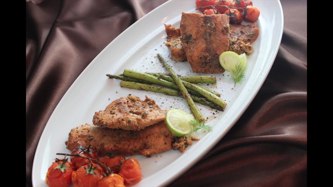 Cooking with Caz: Salmon Served with Roasted Piccolo Tomatoes and Asparagus