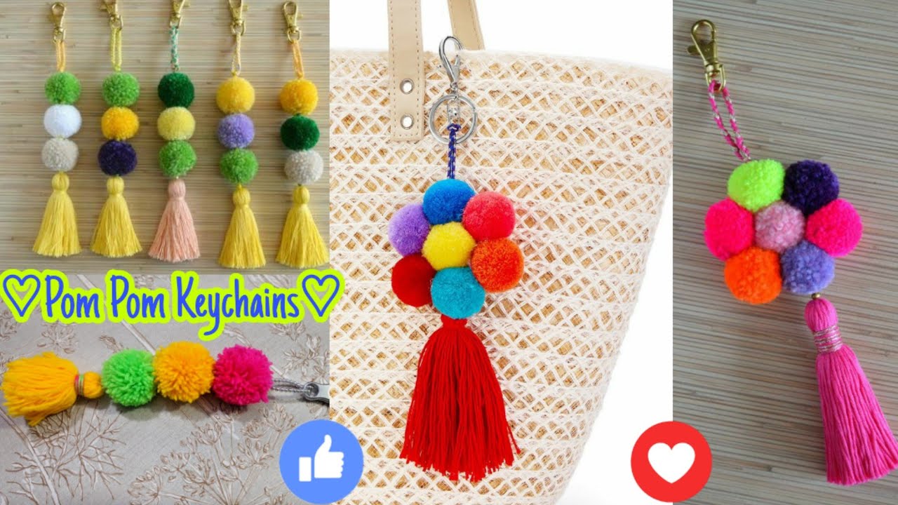 DIY | ♡ Pom Pom Keychains ♡ | How to make the Perfect pom pom key Ring