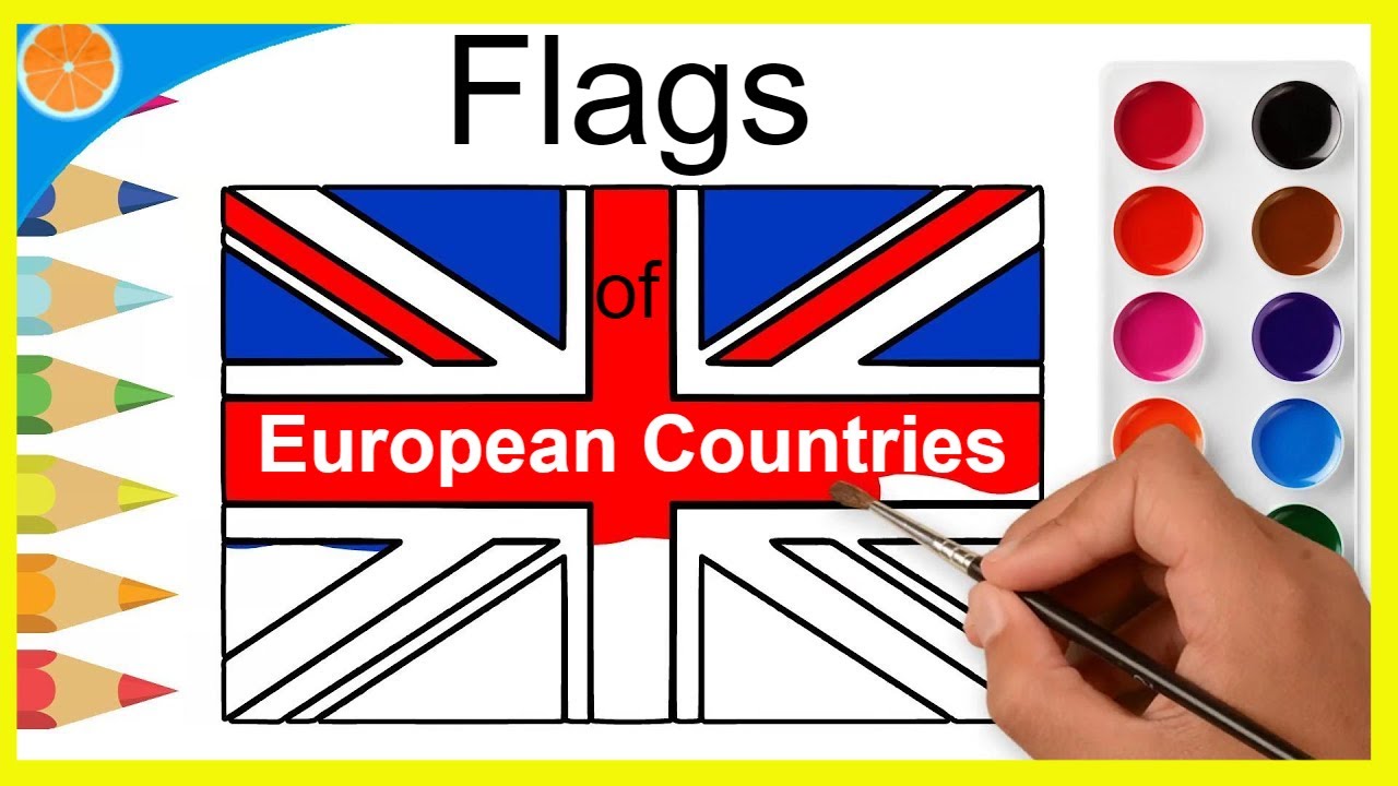 European Flags | Painting flags | Learn flags of european countries | Blue Orange
