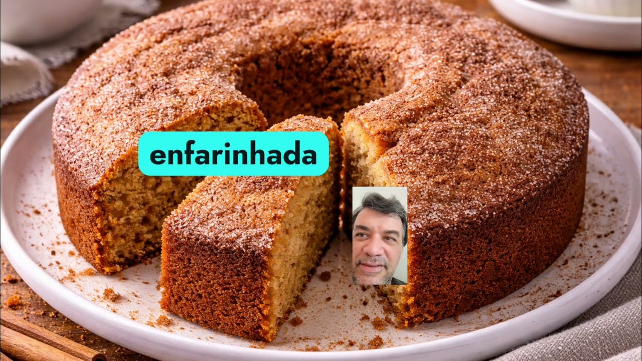 Receita. Bolo de café  Imagem de fundo criada no Chatgpt IA da OpenAI 