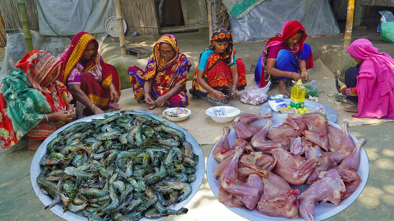 বড় চিংড়ি ভুনা, মুরগির রোস্ট ছিল অমৃত - Big Shrimp, Chickens Roast & Sweet for Old Uncle Aunty