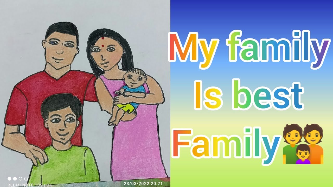 My family is best family | Sai chandan patra | small family drawing oil pastel