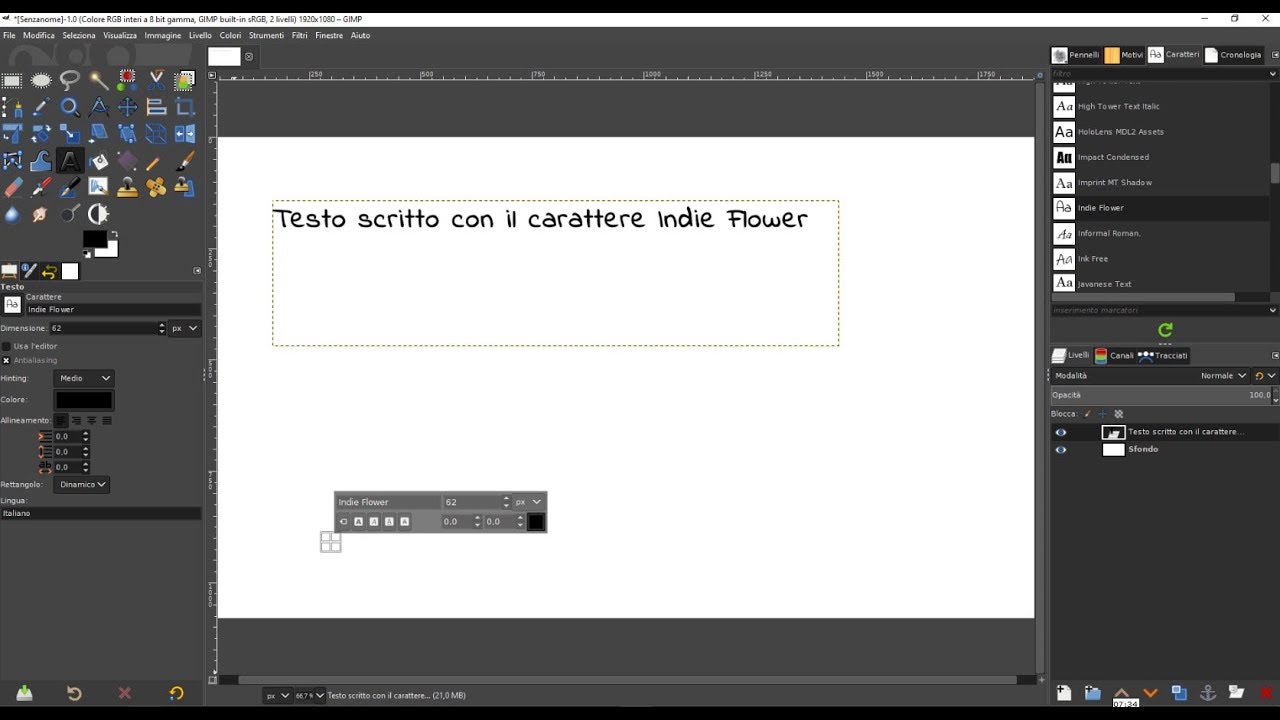 Come installare nuovi font in GIMP