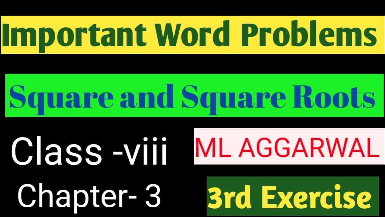 Important word problems on Squares and square roots | class viii |