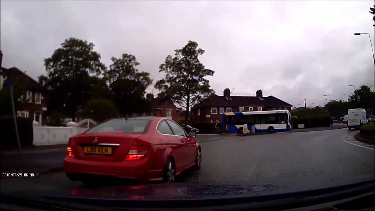 Dashcam Fail Mercedes Driver almost causes Crash in Liverpool