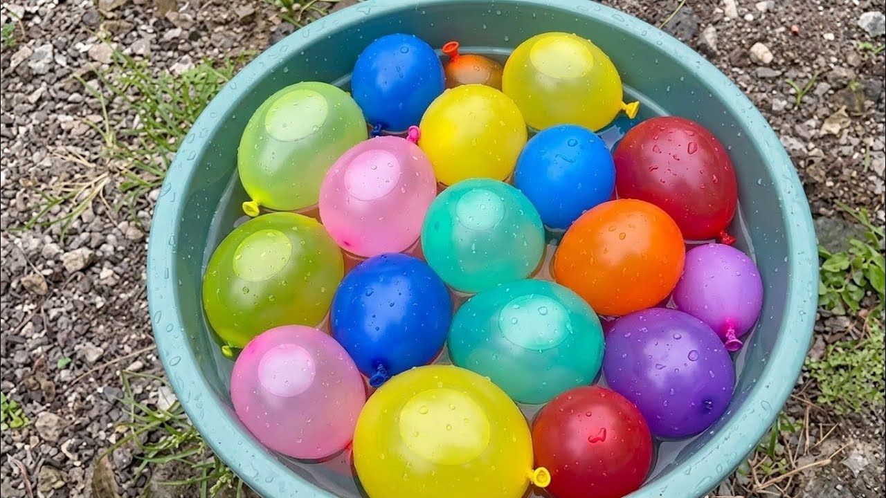 Rainbow Water Balloon ASMR: Soothing Pops & Splashes in a Bucket
