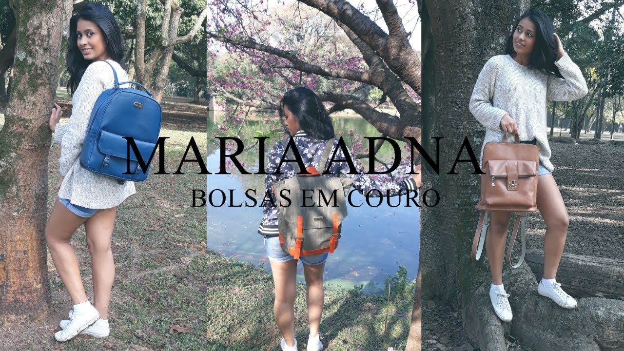 Mochilas e bolsas em couro e sint&eacute;tico Maria Adna.  Fashion leather bags and backpacks  for women