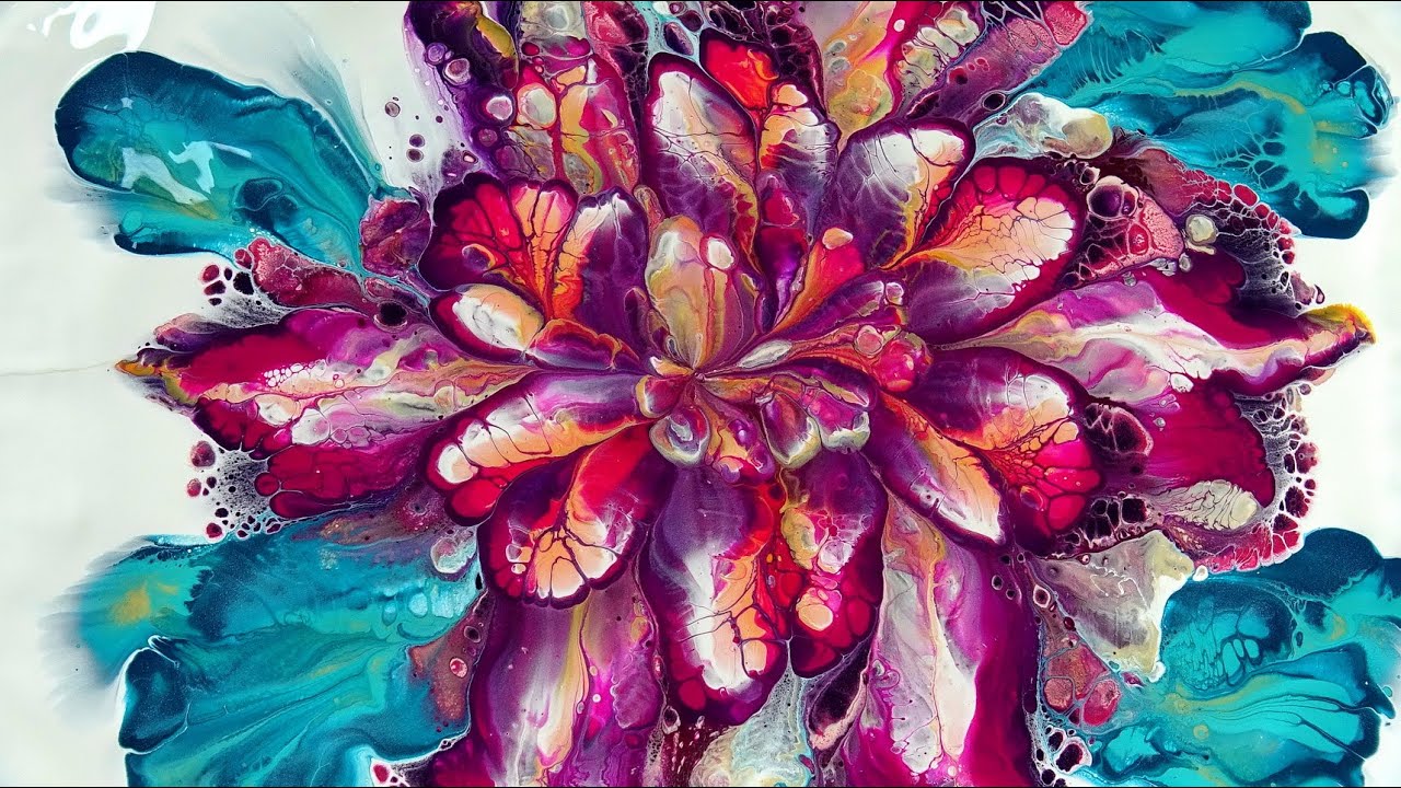 (371) GLUE and WATER mix works well for REVERSE FLOWER DIP ~ Acrylic pour painting ~ Paint #WithMe