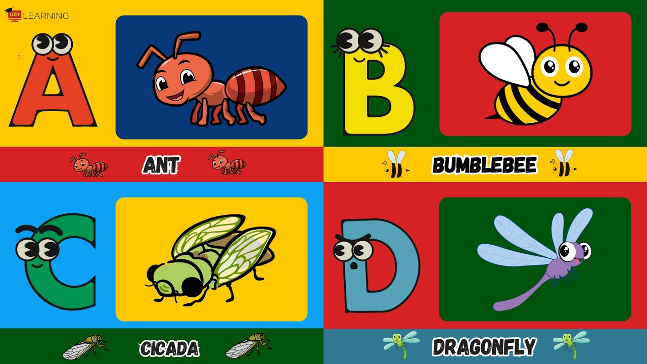 ABC Insects Song | Learn A to Z Bugs & Creepy Crawlies! 🦋🎶 | #abcd #kids