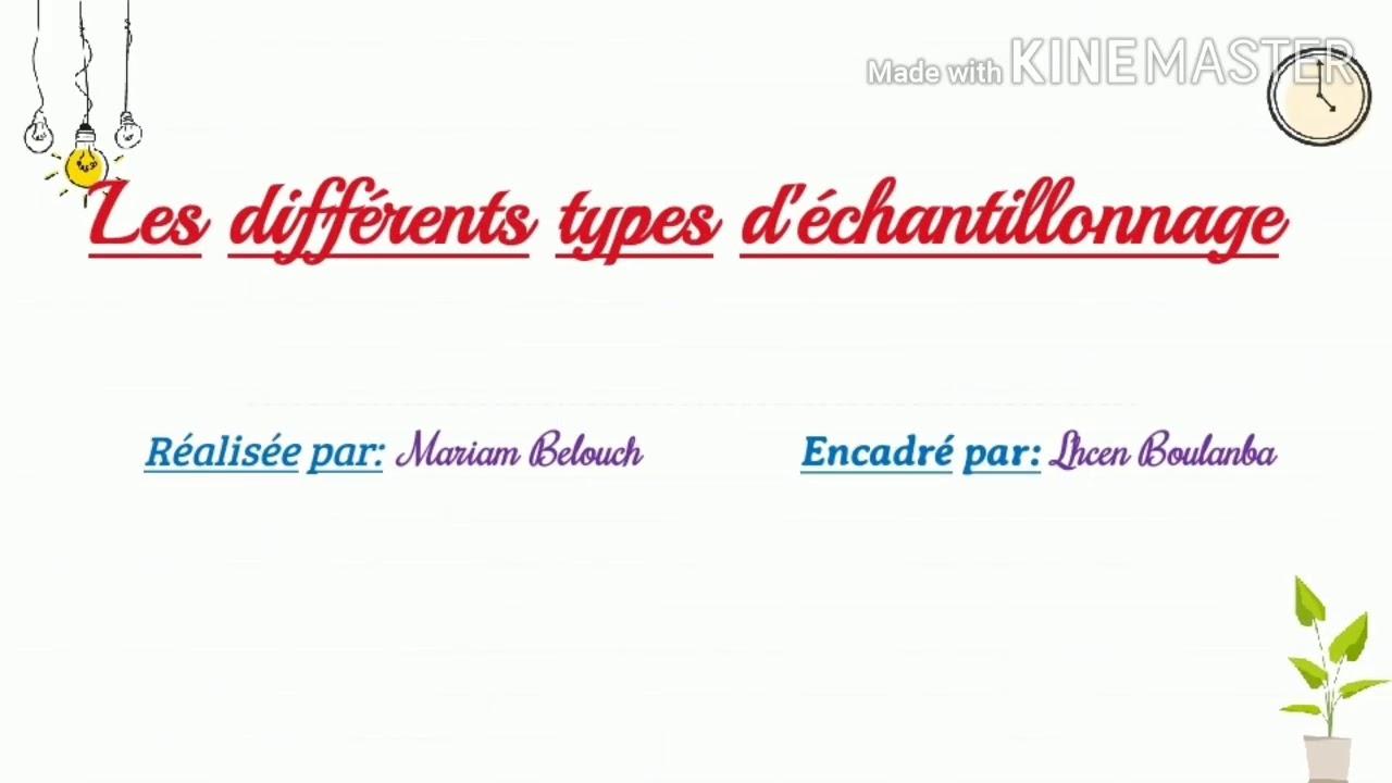 Les diff&eacute;rents types d'&eacute;chantillonnage