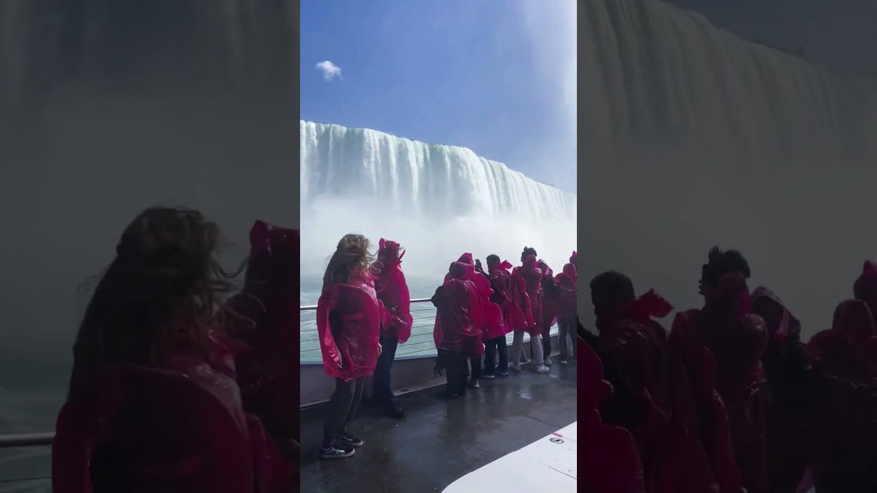 Exploring the Majestic Horseshoe Falls on a Boat #HorseshoeFalls #Niagara