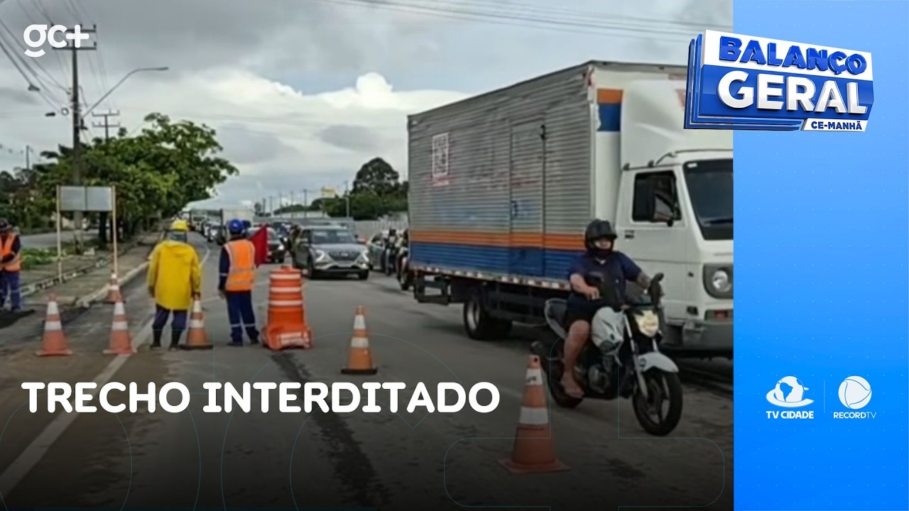 Acesso da Avenida do Aeroporto à Alberto Craveiro é bloqueado para obras | Balanço Geral CE Manhã