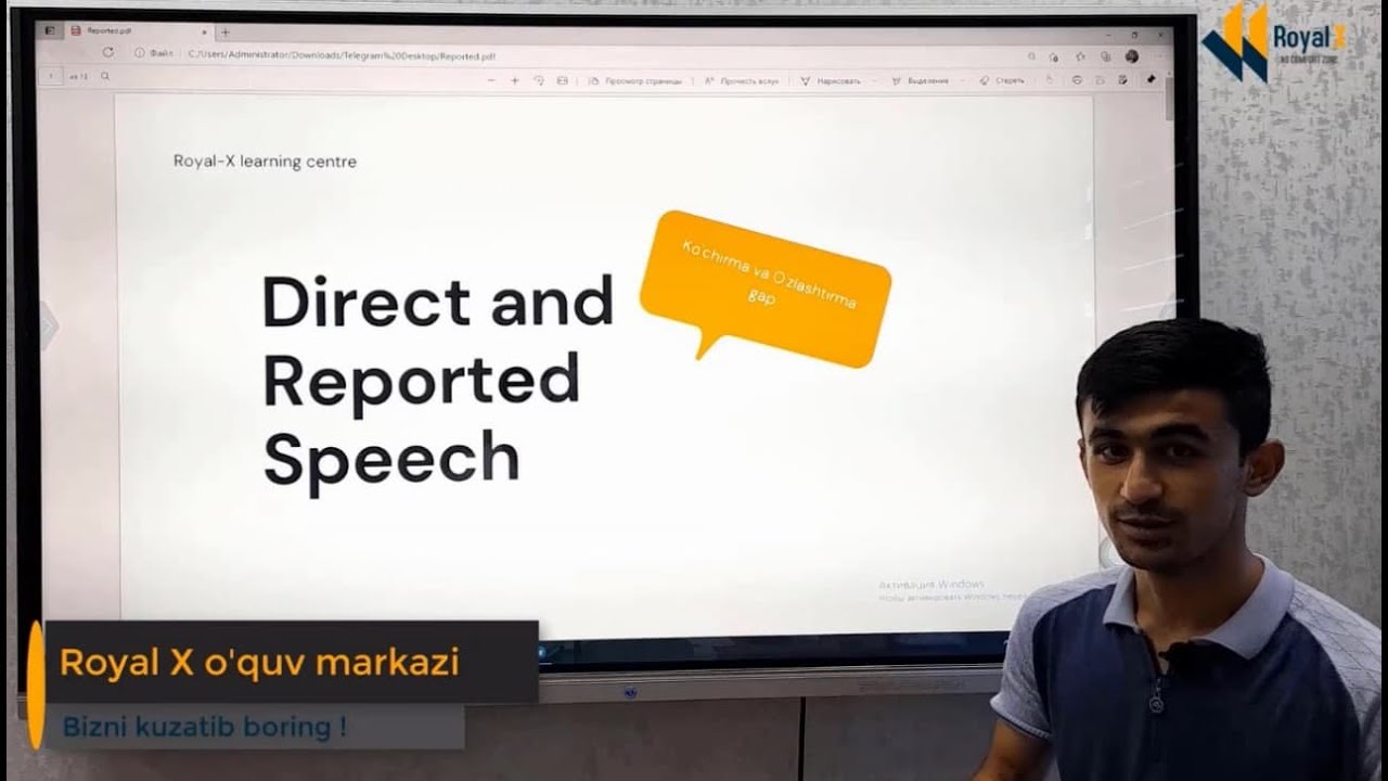 Direct and Reported Speech | Ingliz tili 1-dars