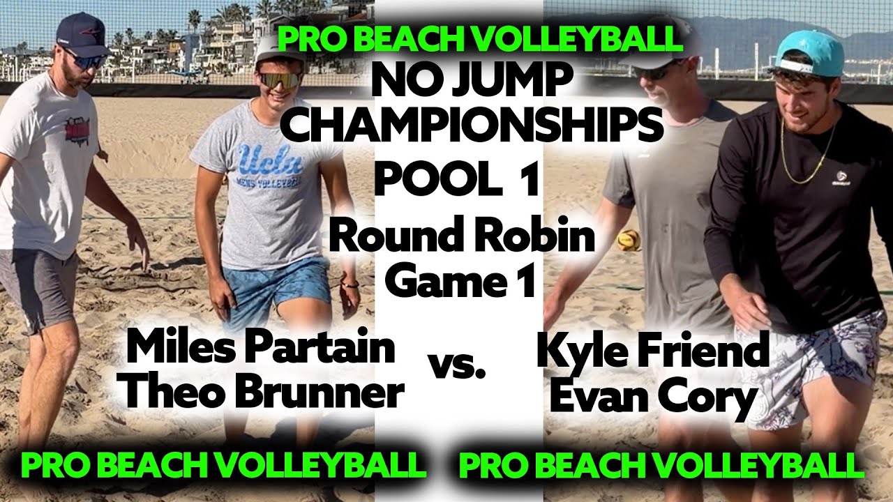No Jump Pool 1 Game 1 Miles Partain Theo Brunner v Kyle Friend Evan Cory #ericcam Beach Volleyball