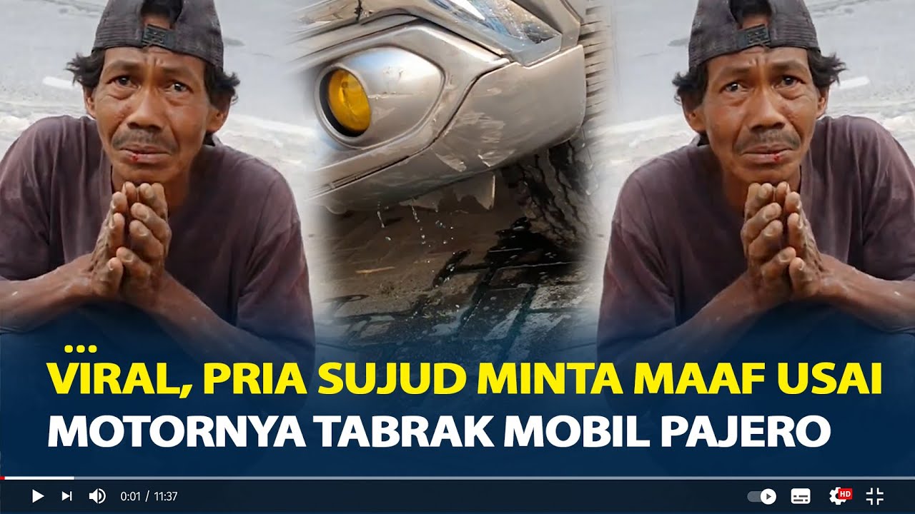 Viral, Pria Sujud Minta Maaf Usai Motornya Tabrak Mobil Pajero, Respon Pengendara Wanita Tak Terduga