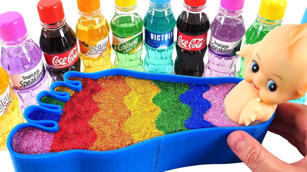 Satisfying Video l Mixing All My Slime Smoothie with Foot Bathtub ASMR RainbowToyTocToc