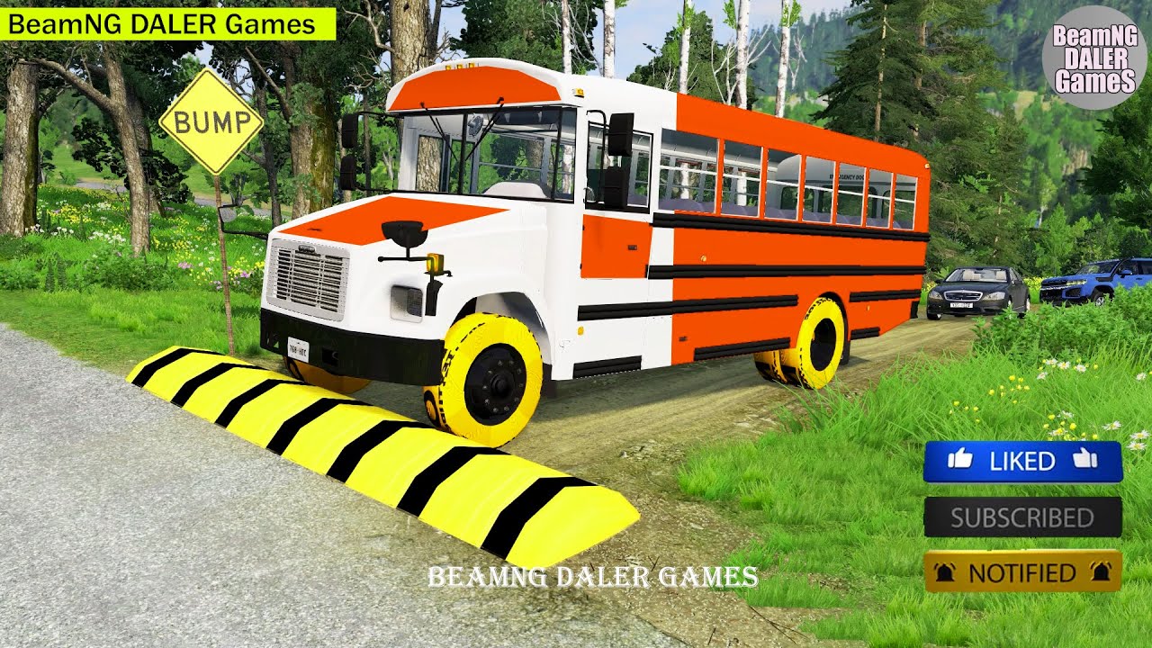 Cars vs Massive Magic Color Speed Bumps #378 BeamNG DALER Games BeamNG.Drive