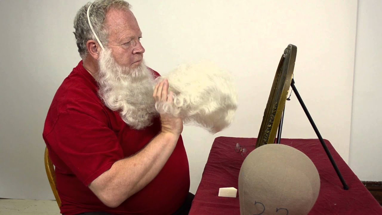 How to apply a custom Santa beard and wig