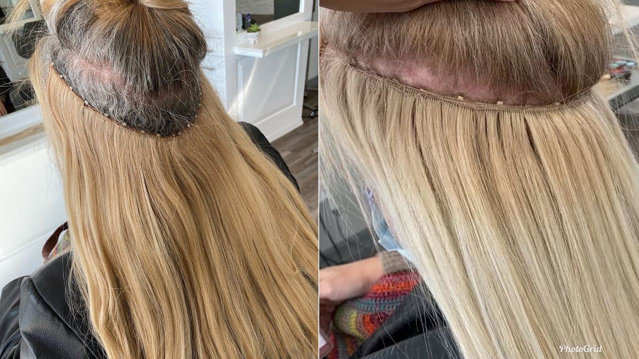 Hand Tied Weft Extensions Removal And Installation 🔥 12 Week Hair Growth (Waterfall Method)